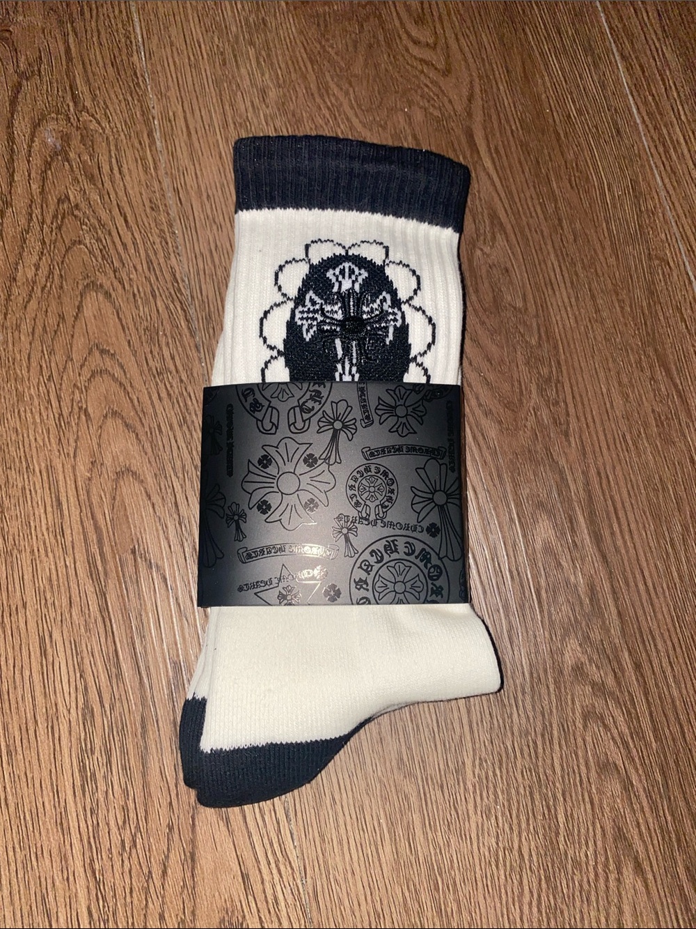 Black & White Graphic Crew Socks - Men